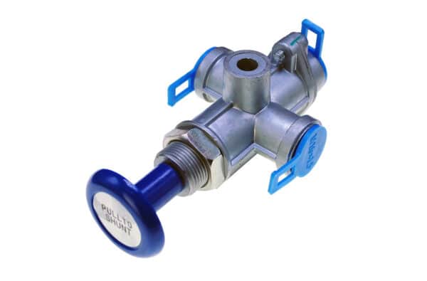 VÁLVULA DE CONTROL CARRETA 16X16X16 BOTON AZUL