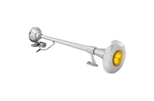 BOCINA CROMADA TUBO LONGO CON LUZ IMPORT.