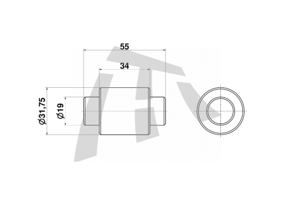RODILLO ZAPATA FRENO (55X31.75X19MM) - Imagem 2