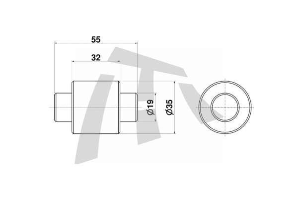 RODILLO ZAPATA FRENO (55X35X19MM) - Imagem 2