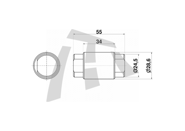 RODILLO ZAPATA FRENO BENDIX (55X28.6X24.5MM) - Imagem 2