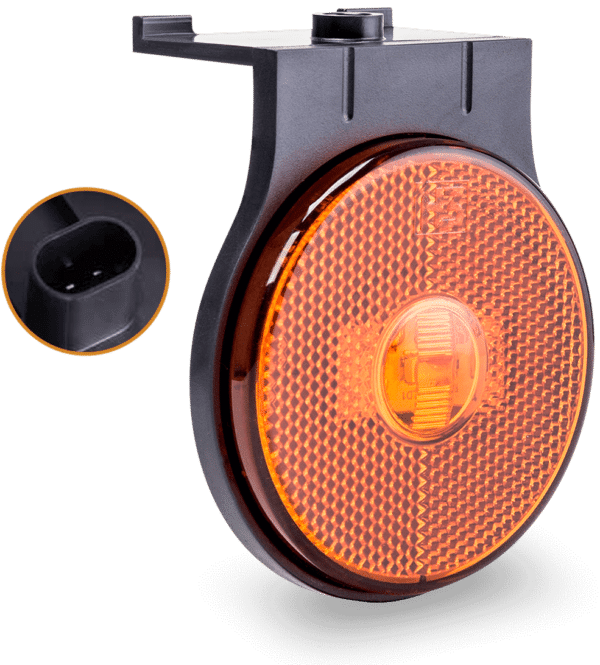 LANT. LAT. AMBAR 65MM LED C/ SUP. C/ CONECTOR